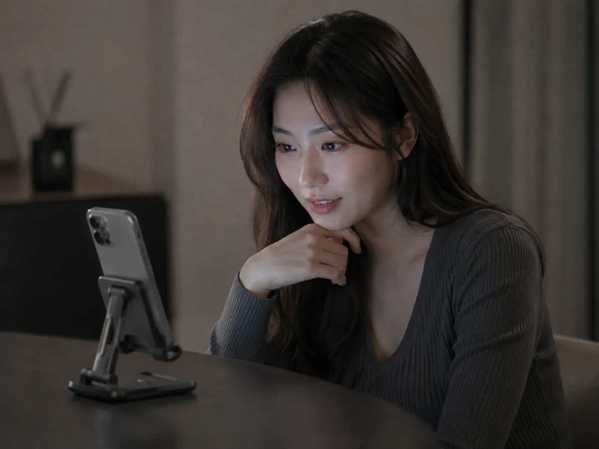 라이브 커머스 방송을 시청하는 고객